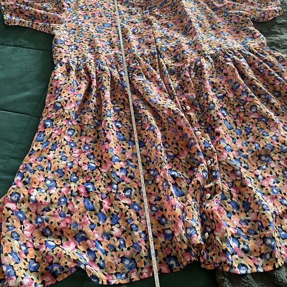 Pink Babydoll Sheer Short sleeve Button Up Size Large - Picture 4 of 10